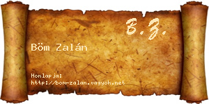 Böm Zalán névjegykártya